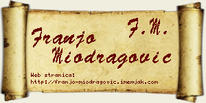 Franjo Miodragović vizit kartica
